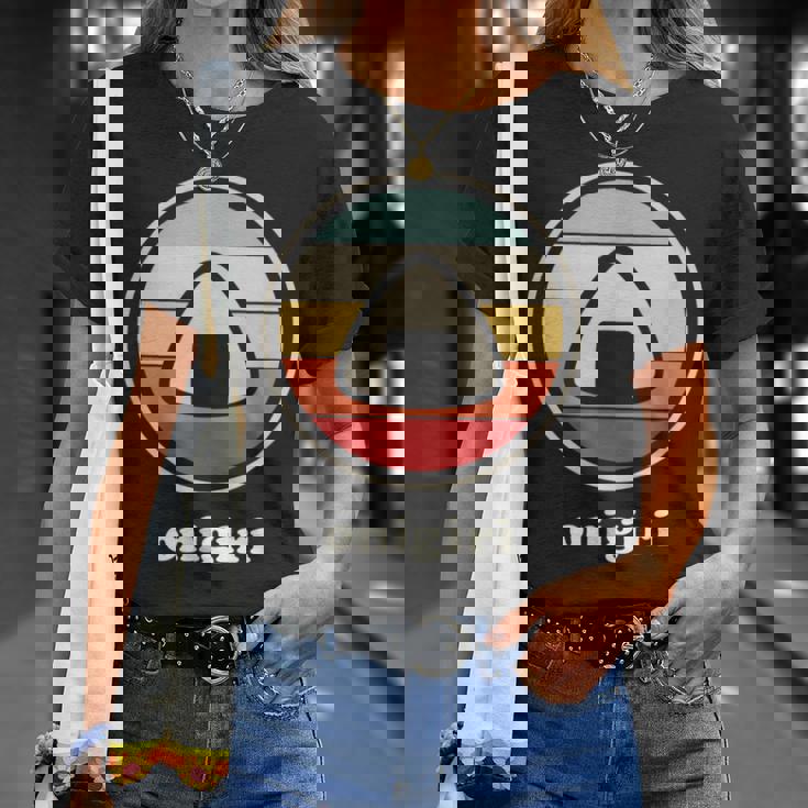 レトロヴィンテージ-日本食&カワイイアニメおにぎり Tシャツ 彼女への贈り物