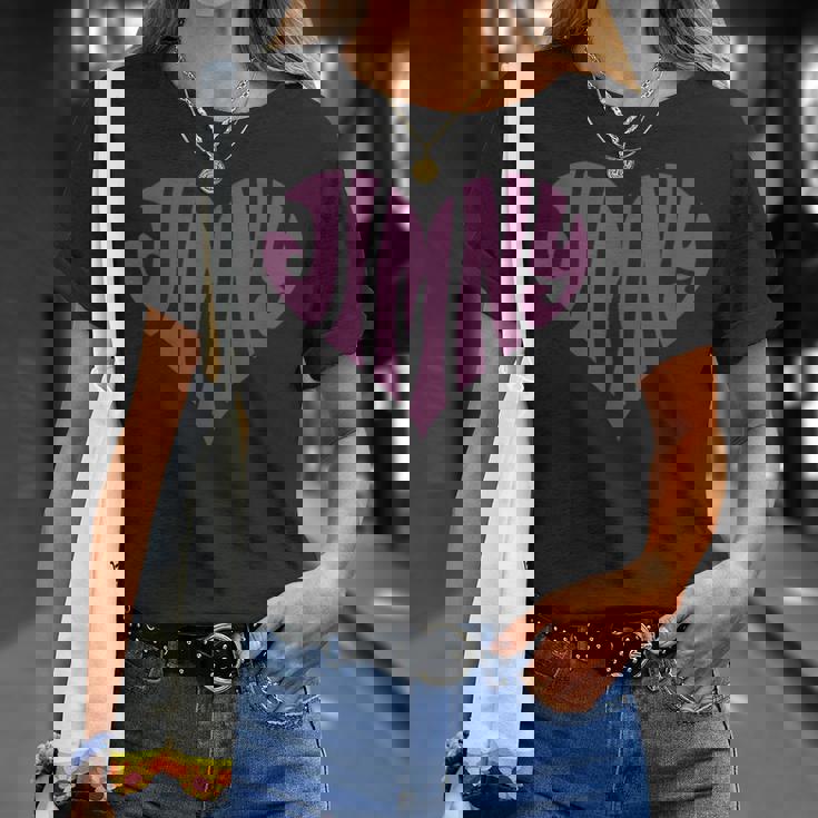 レトロヴィンテージスタイル ラブハートフィット ジムニーパープル Tシャツ 彼女への贈り物