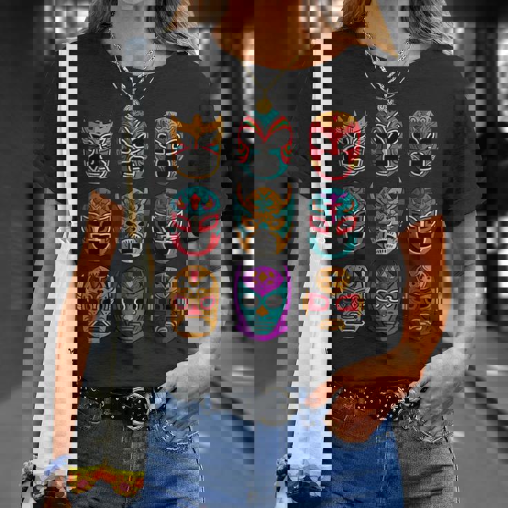 レトロ・ルチャ・リブレ フリースタイル・レスリング・ファイター Tシャツ 彼女への贈り物