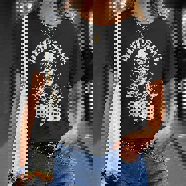 ロッキン・シンス1986年 36歳スカル・ロック・ハンズ Tシャツ 彼女への贈り物