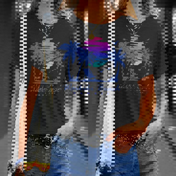 ワイキキ ビーチ ハワイ レトロ ヴィンテージ サンセット ファミリー バケーション Tシャツ 彼女への贈り物