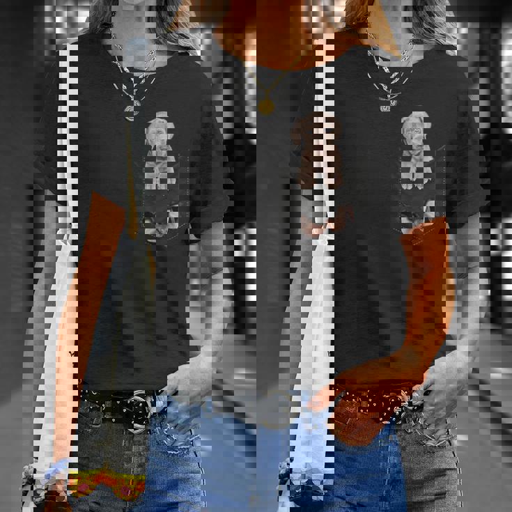 ワイマラナー愛好家のためのファニーワイマラナー ポケットに入ったワイマラナー Tシャツ 彼女への贈り物