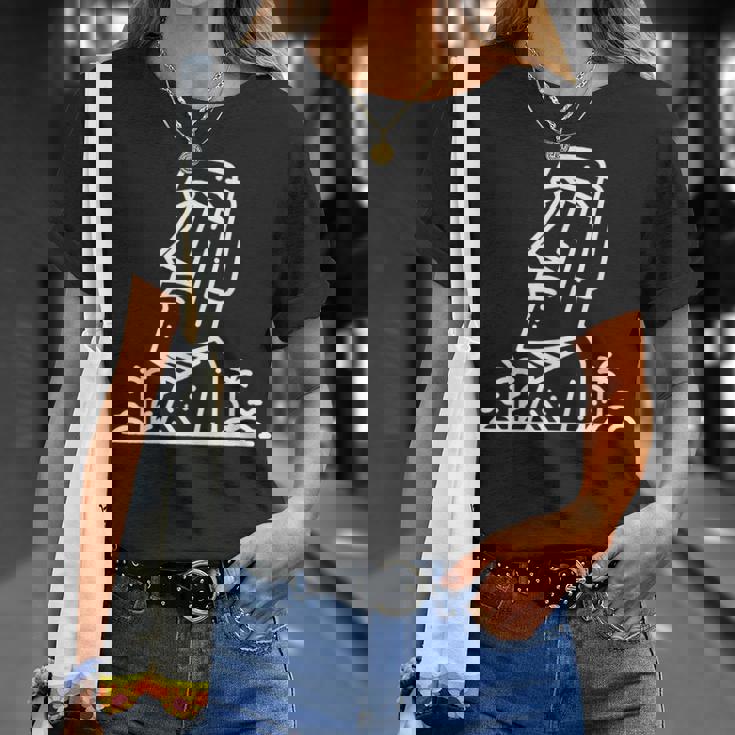 ワンラインアート モアイ像 Tシャツ 彼女への贈り物