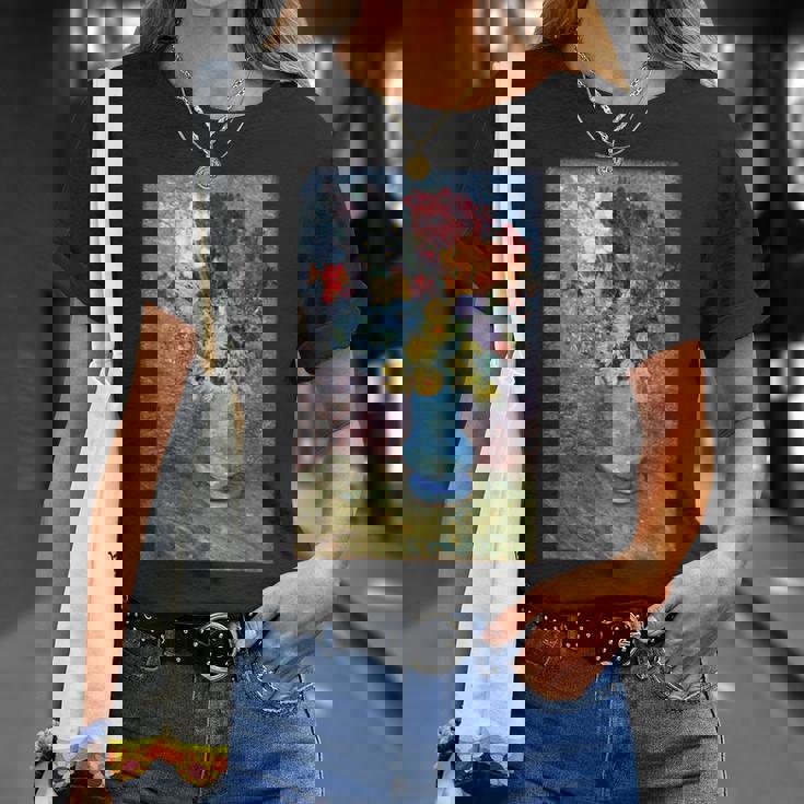 ヴィンセント・ヴァン・ゴッホの花 青い花瓶のヴィンテージ 美術品 Tシャツ 彼女への贈り物