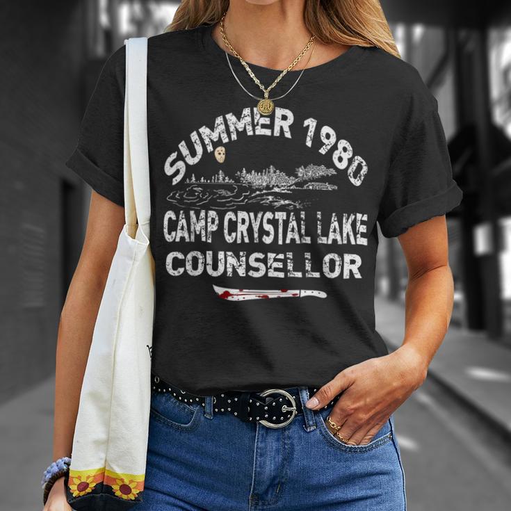 ヴィンテージ 1980年代ホラー映画ファン Cw クリスタル レイクスラッシャーフィルム Tシャツ 彼女への贈り物