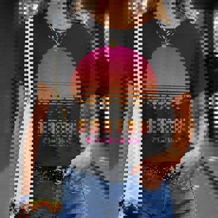 ヴィンテージ Burton Michigan Mi レトロ 70年代 80年代 グラフィック お土産 Tシャツ 彼女への贈り物