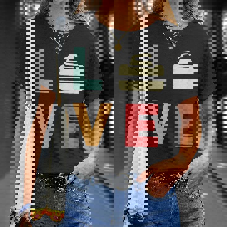 ヴィンテージ I Love Curling Curling Lover レトロカーリング Tシャツ 彼女への贈り物