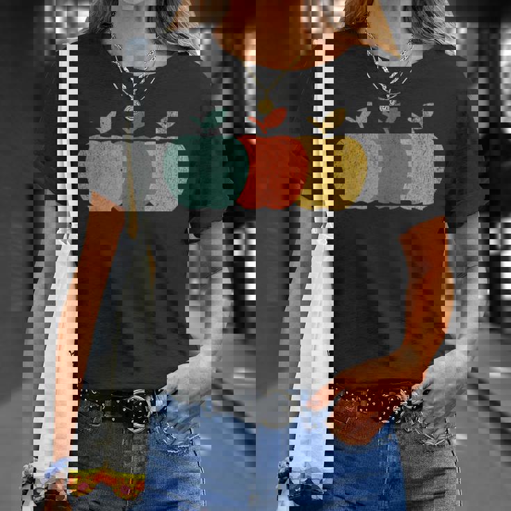 ヴィンテージ りんご フルーツ りんご デザイン Tシャツ 彼女への贈り物