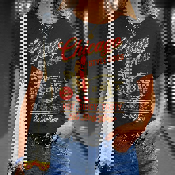 ヴィンテージ ダーティ グリンゴ シカゴスタイル ホットドッグ レトロ バイカー Tシャツ 彼女への贈り物