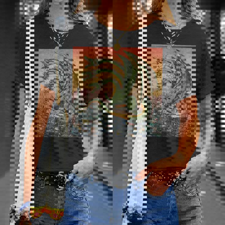 ヴィンテージ ドラゴンキング ギドラ アート 夕日 日本人 キッズ 男性 Tシャツ 彼女への贈り物