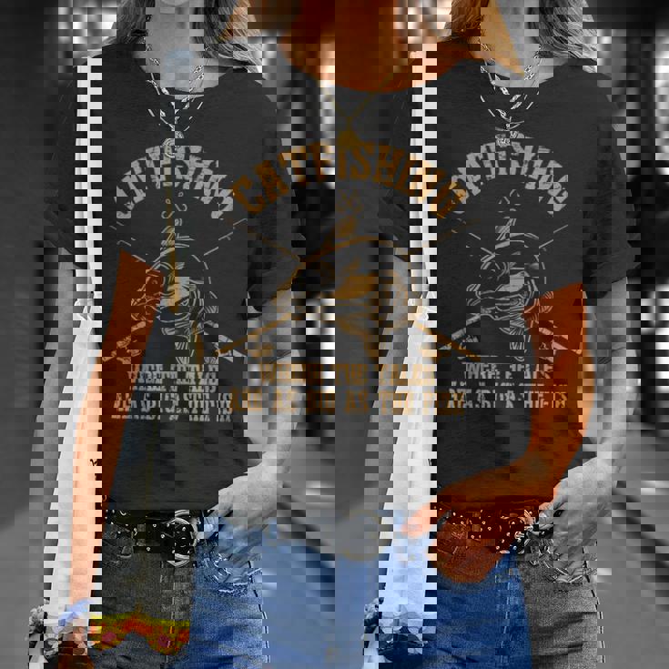 ヴィンテージ ナマズ 面白い ナマズ 釣り フィッシング フィッシャーマン Tシャツ 彼女への贈り物