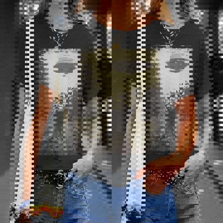 ヴィンテージ ヒップスター レトロ Hip Hop Uap ストリートウェア エイリアン 面白い Ufo ラクーン Tシャツ 彼女への贈り物