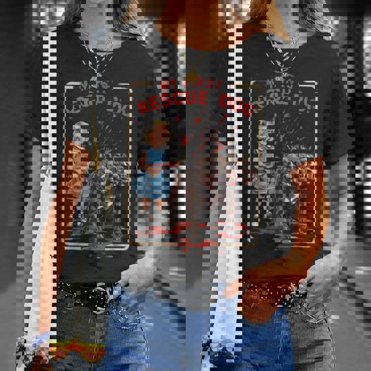 ヴィンテージ ホラー 映画 恋人 レトロ ハロウィン シャツ レスキュー 犬 Tシャツ 彼女への贈り物