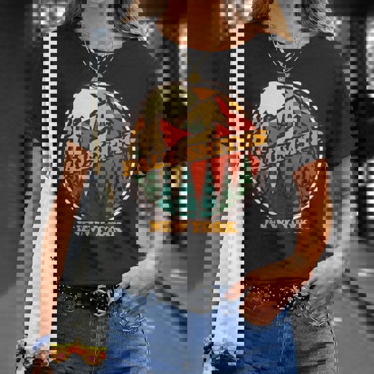 ヴィンテージ ポール・スミス ニューヨークマウンテン ハイキング お土産プリント Tシャツ 彼女への贈り物