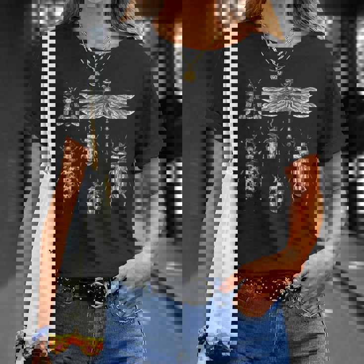 ヴィンテージ モノクロ 昆虫 – 虫好き昆虫学者グラフィック Tシャツ 彼女への贈り物