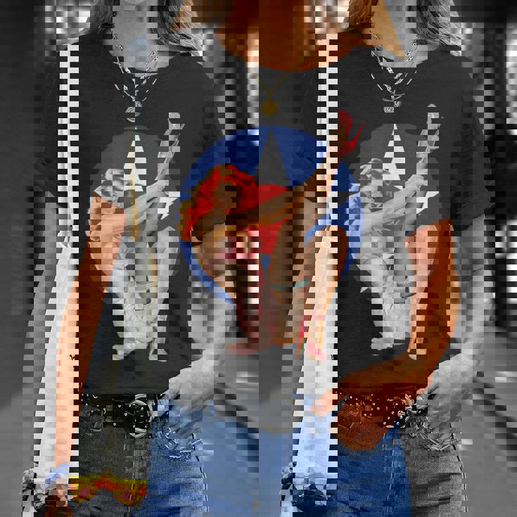 ヴィンテージ 愛国心ピンナップガール Tシャツ 彼女への贈り物