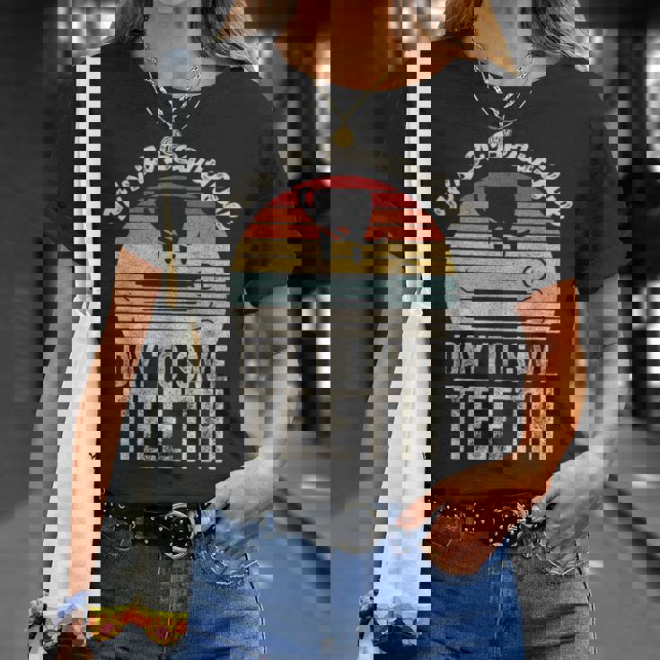 ヴィンテージ 歯医者 歯医者 美人の日 Tシャツ 彼女への贈り物