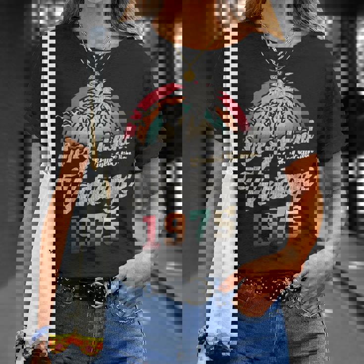 ヴィンテージ1975バースデー50年パームツリー レトロ Tシャツ 彼女への贈り物