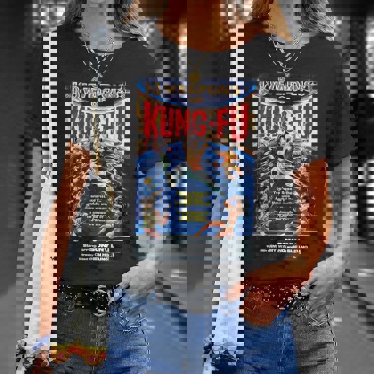 ヴィンテージカンフー格闘技 映画レトロギフト Tシャツ 彼女への贈り物