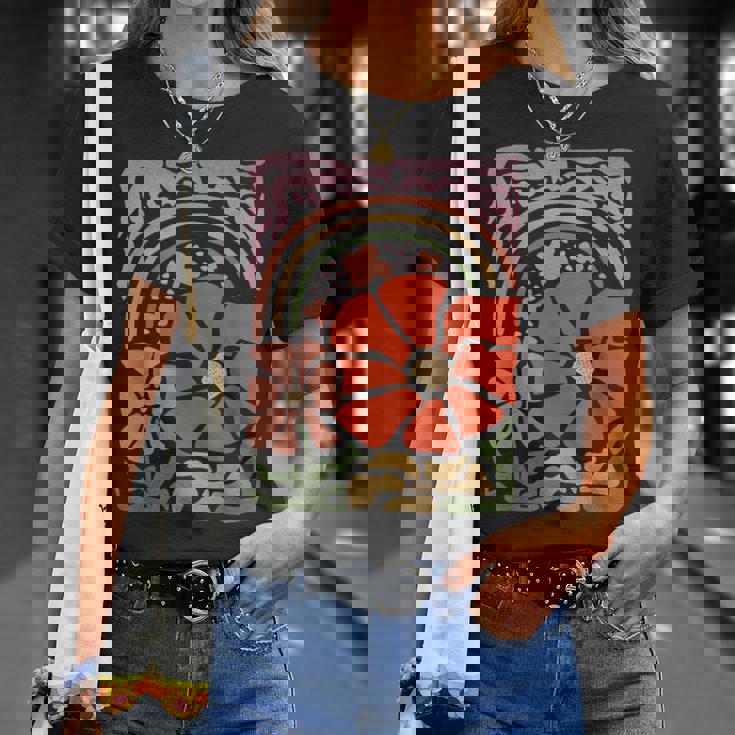 ヴィンテージフラワーレトロルックナチュラルヒッピーバイブ。 Tシャツ 彼女への贈り物