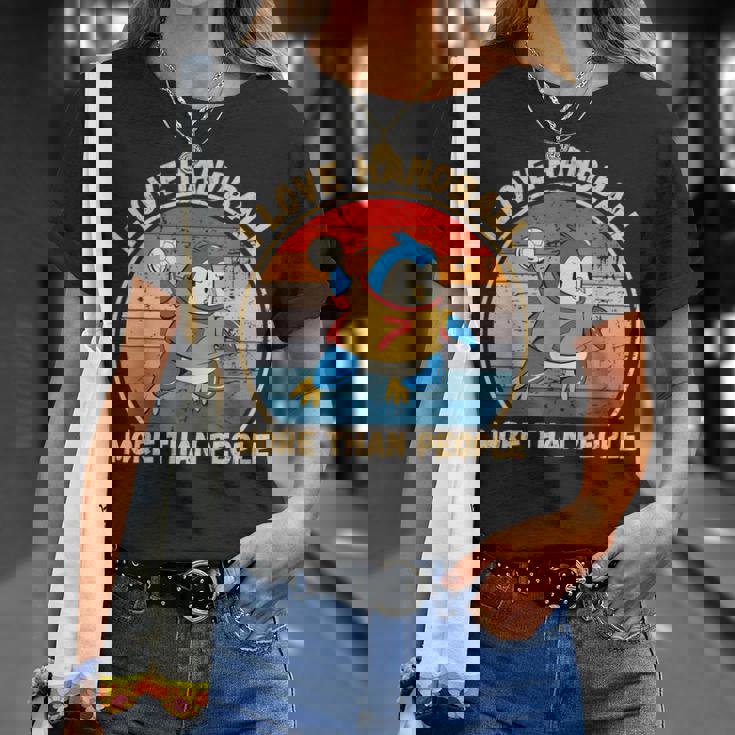 ヴィンテージペンギン I Love Handball More Than People Tシャツ 彼女への贈り物