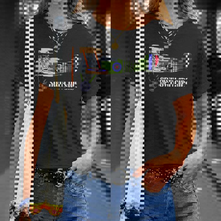 ヴィンテージ複葉機第一次世界大戦イギリス空軍ソッピーススナイプ Tシャツ 彼女への贈り物