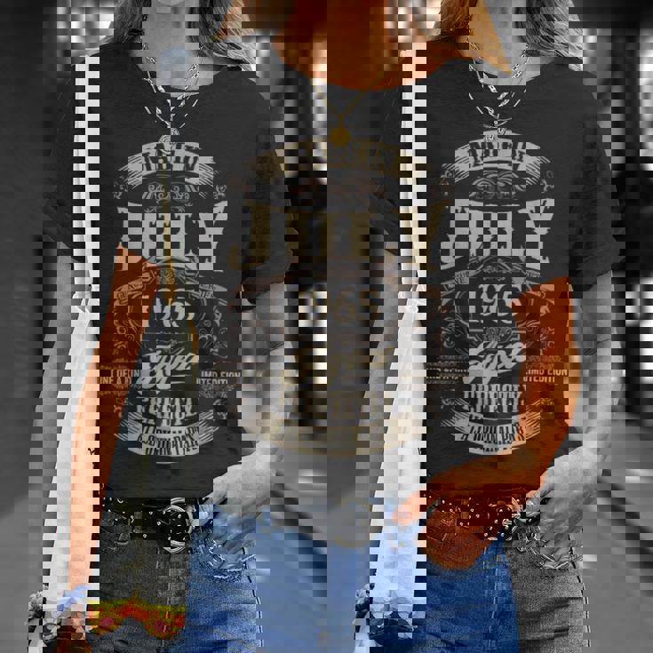 ヴィンテージ還暦祝い 1965年7月生まれ 60歳 Tシャツ 彼女への贈り物