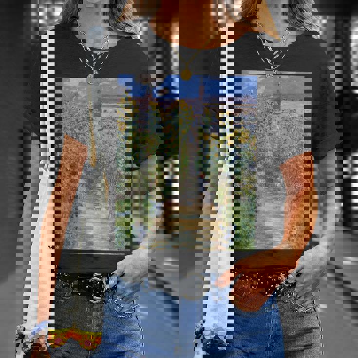 ヴェトゥイユの画家の庭／クロード・モネ（ビッグプリント）【世界の名画】Claude Monet 美術館アート 油絵 Tシャツ 彼女への贈り物