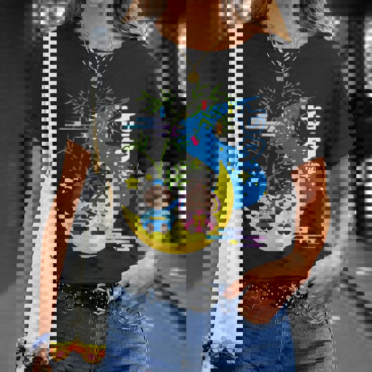 七夕、天の川、着物、日本祭りかわいい、星、日本の伝統的なお祭り、夏、夏休み、日本人形 Tシャツ 彼女への贈り物