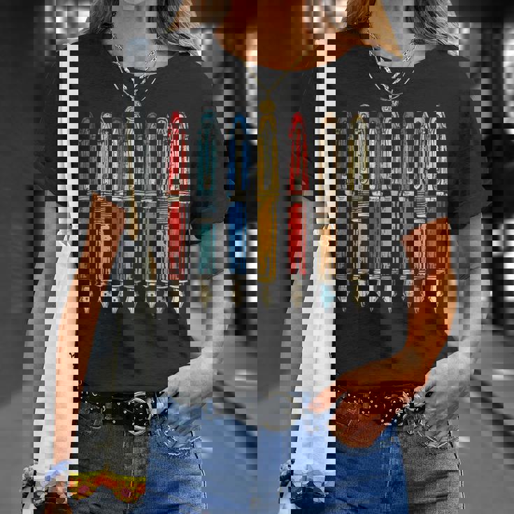 万年筆 熱狂的 コレクター愛好家 レトロ ヴィンテージ インク Tシャツ 彼女への贈り物