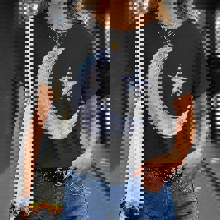 三日月と星 Tシャツ 彼女への贈り物