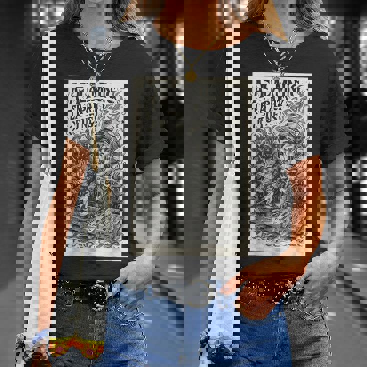 不思議の国のアリス いかれ帽子屋 マッドハッター A Flaming Tea-Party Of Tunes Tシャツ 彼女への贈り物