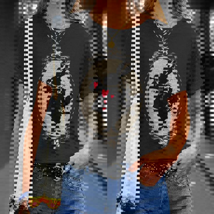 不思議の国のアリス ホワイトラビット ビンテージブック デザイン Tシャツ 彼女への贈り物