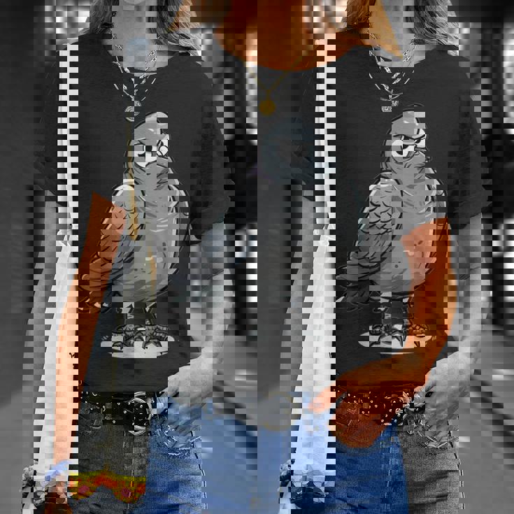 不機嫌そうなピジョン I カートゥーンピジョン Tシャツ 彼女への贈り物