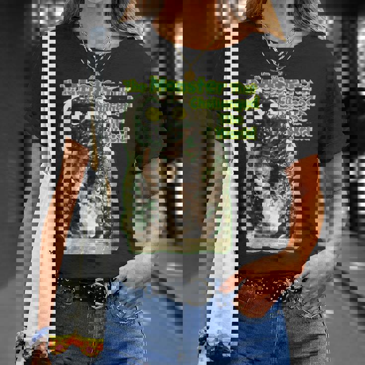 世界に挑んだヴィンテージクラシックホラーモンスター Tシャツ 彼女への贈り物