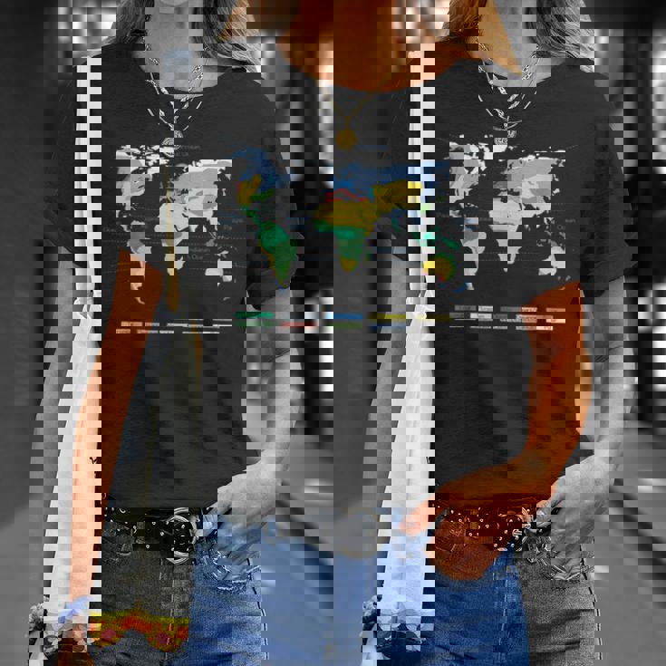 世界地図 気候帯 海名 英語語 Tシャツ 彼女への贈り物
