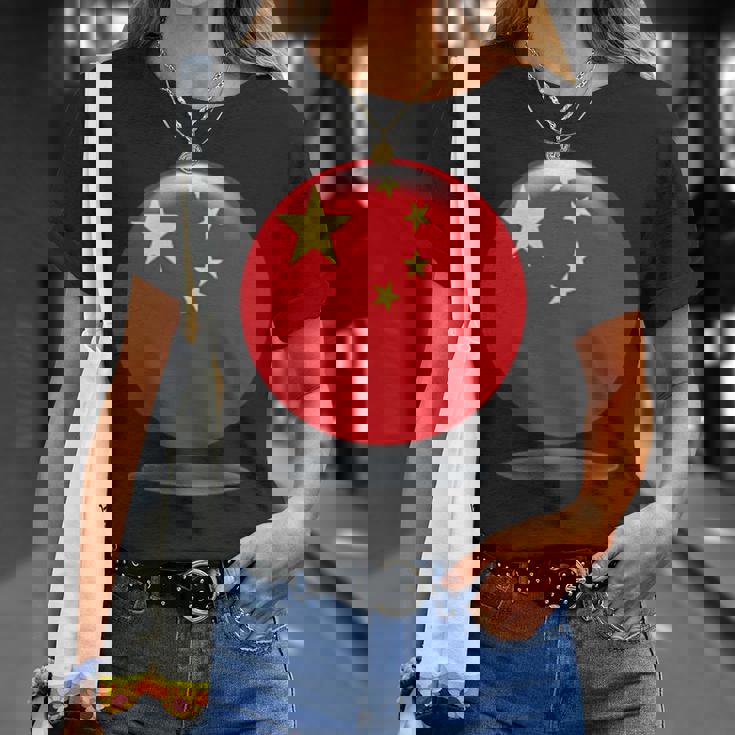 中国国旗サークル 中国人と中国を愛する方 Tシャツ 彼女への贈り物