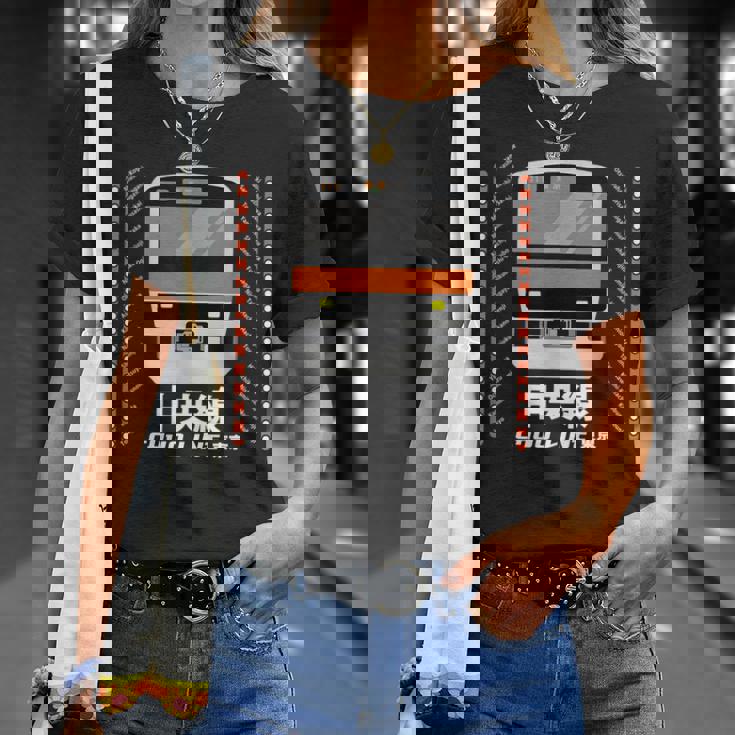 中央線 東京通勤線 日本 電車 オタク お土産 Tシャツ 彼女への贈り物