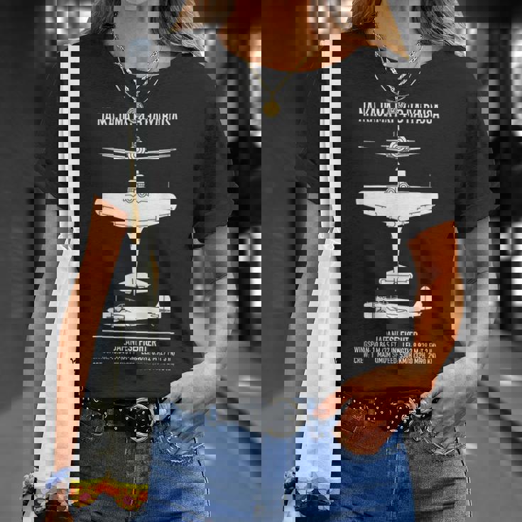 中島 Ki-43 隼 第二次世界大戦の日本の戦闘機 Tシャツ 彼女への贈り物