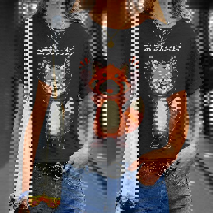 五十歩ひゃっほう レッサーパンダ ネタ ことわざ ことわざのもじり ジョーク ギャグ ダジャレ ツッコミ おもしろ メン 長袖tシャツ Tシャツ 彼女への贈り物