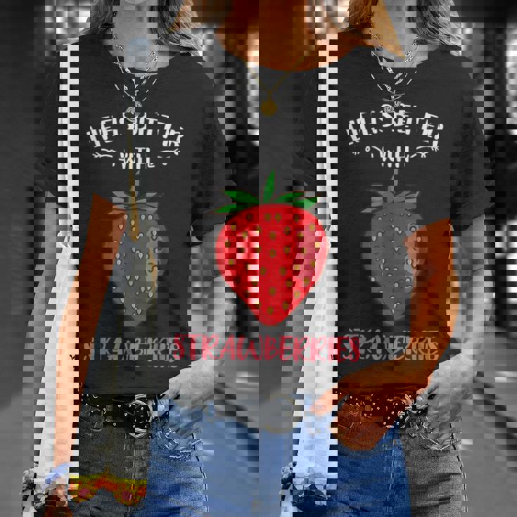 人生はイチゴとベターです Tシャツ 彼女への贈り物