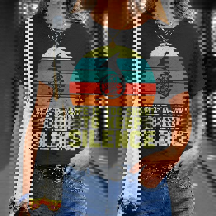 人生は短すぎて沈黙を保つにはフレンチホルン Tシャツ 彼女への贈り物