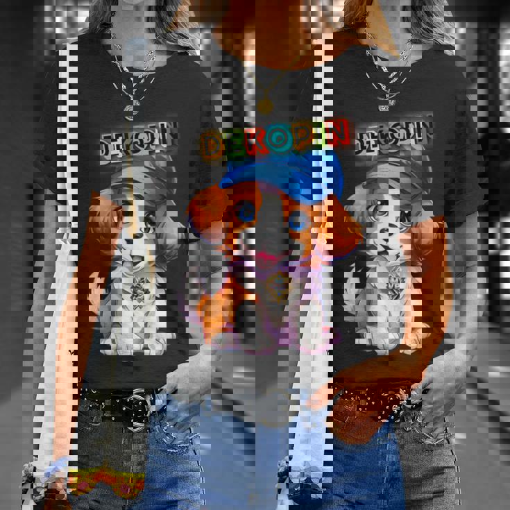 仔犬 野球 Decoy デコピン 愛犬 Kooikerhondje かわいい 人気者 Tシャツ 彼女への贈り物