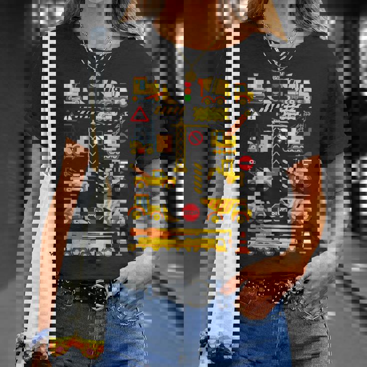 働く車 工事車両 面白いtシャツ イラスト かわいい キッズ 子供用 メンズ おもしろグッズ 子供 男の子 Tシャツ 彼女への贈り物