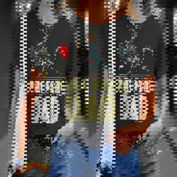 卓球 黒猫パパピンポン 黒猫ピンポン Tシャツ 彼女への贈り物