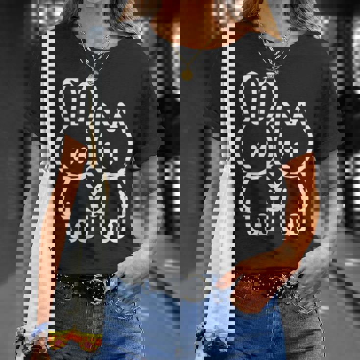 可愛いカワイイ Y2k コケット猫 うさぎと猫 Tシャツ 彼女への贈り物