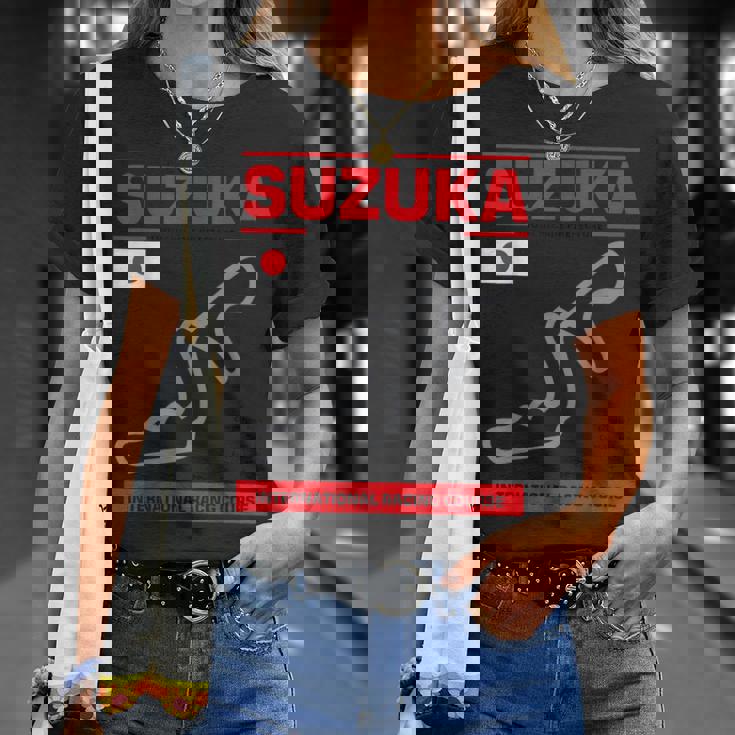 名サーキット概要 鈴鹿トラックレースファンカーレース Tシャツ 彼女への贈り物