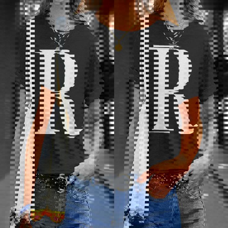 名前入り アルファベット イニシャル文字 R ギフト Tシャツ 彼女への贈り物