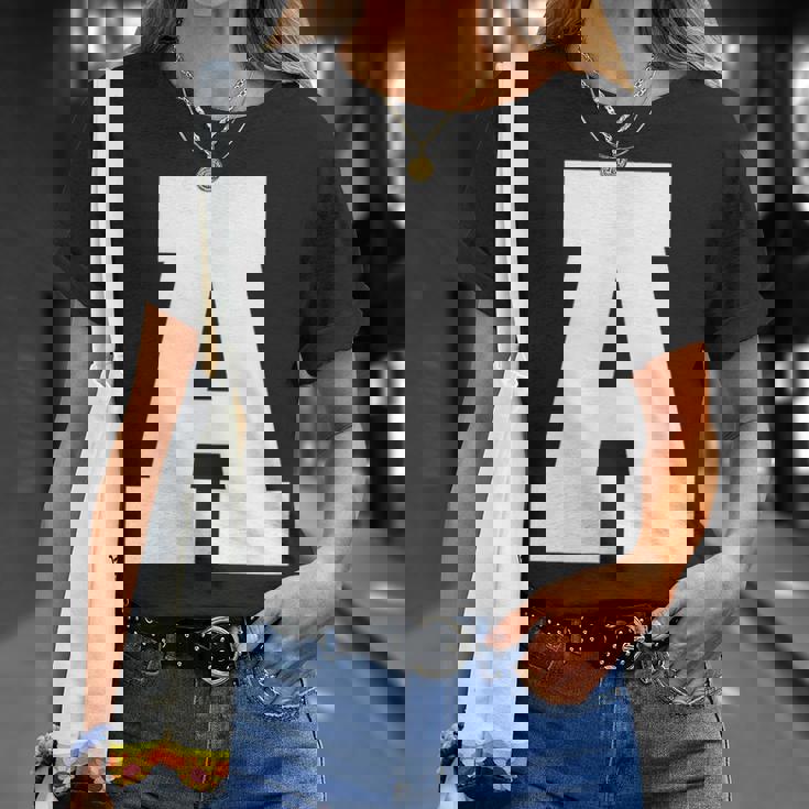 大文字 A アルファベットモノグラム イニシャル Tシャツ 彼女への贈り物