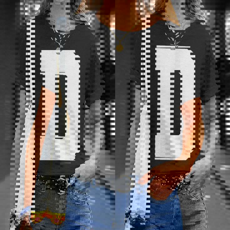 大文字 D アルファベットモノグラム イニシャル Tシャツ 彼女への贈り物